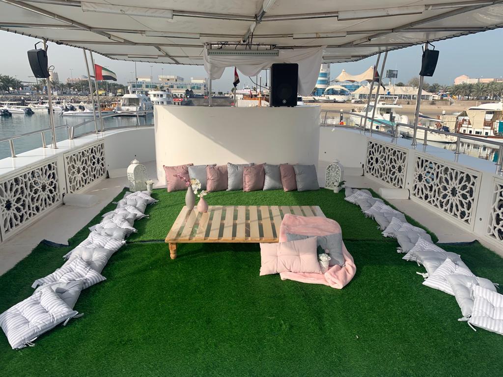 Al Boom 85 traditional Arabic dhow rental Abu Dhabi